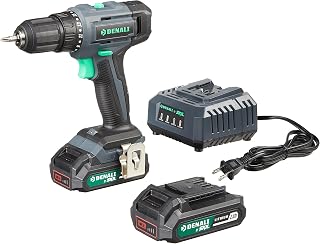 Amazon Brand - Denali by SKIL 20V Drill Driver Kit, Includes Two 2.0Ah Lithium Batteries & 2.4A Charger, Blue
