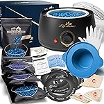 Lifestance Complete Home Waxing Kit, L1 Hard Wax Warmer for Hair Removal, Brazilian Bikini Wax Kit for Women Men, 59 Items, No-Mess Silicone Liner, Wax Heater, Hot Wax Pot for Body Leg Face Eyebrow