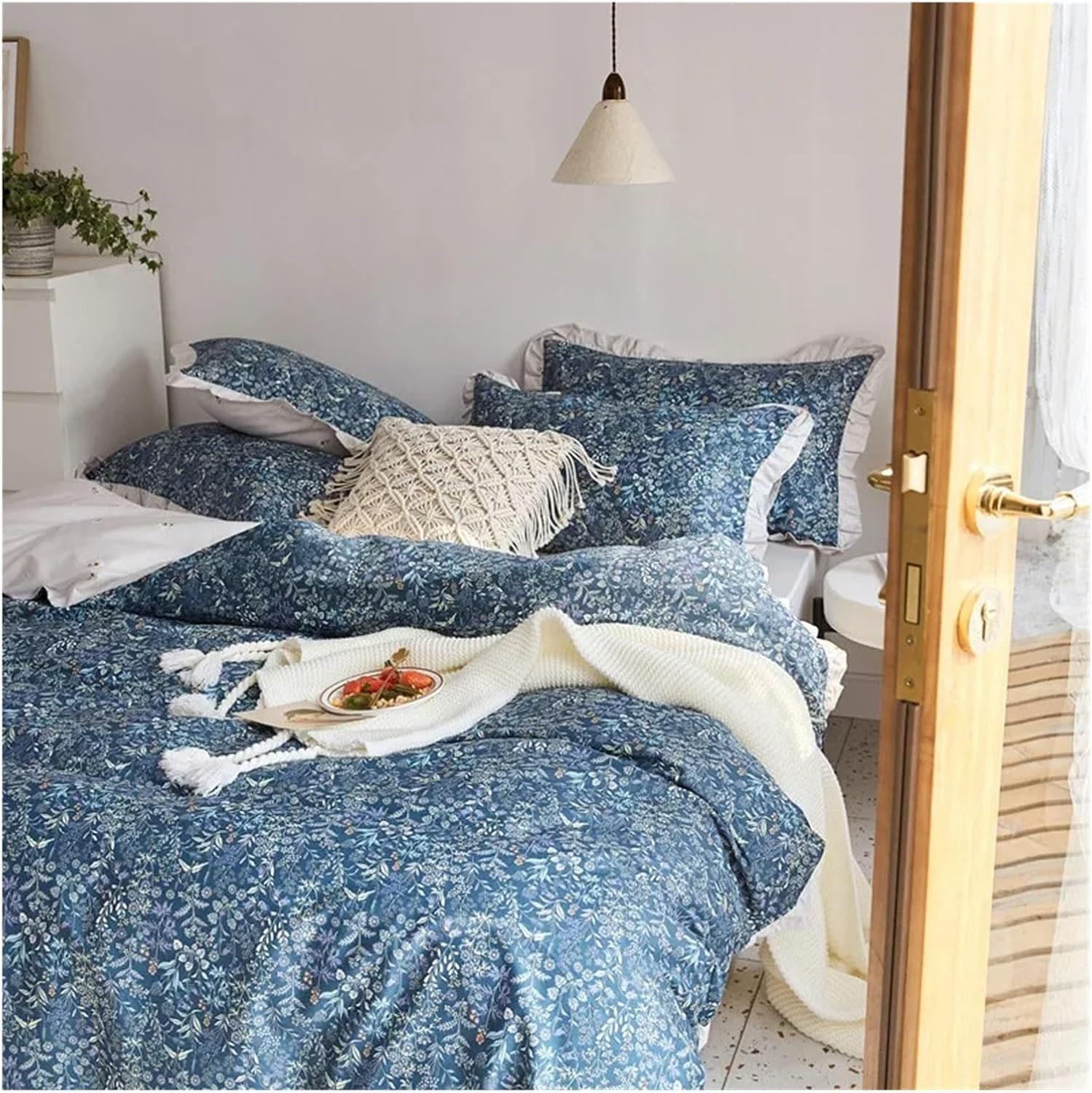 Cotton Bedding Sets Twin Queen King Size Duvet Cover Flat/Fitted Sheet Small Flowers,Bed