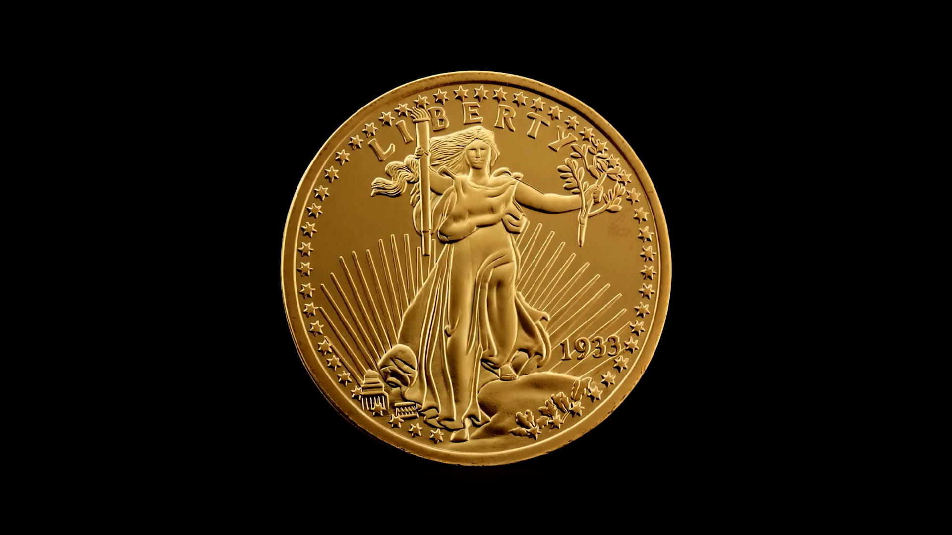 1933 $20 Gold Double Eagle Replica Coin, 24K Gold-Layered