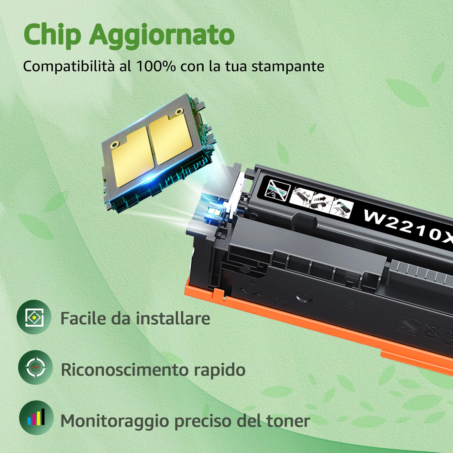 GREENSKY 207X con Chip Compatibile per HP 207X 207A Toner per HP Color Laserjet Pro MFP M283fdw M283fdn M255dw M255nw M282nw M283 M282 M255 Toner W2210X W2210A 207 X Nero Ciano Giallo Magenta