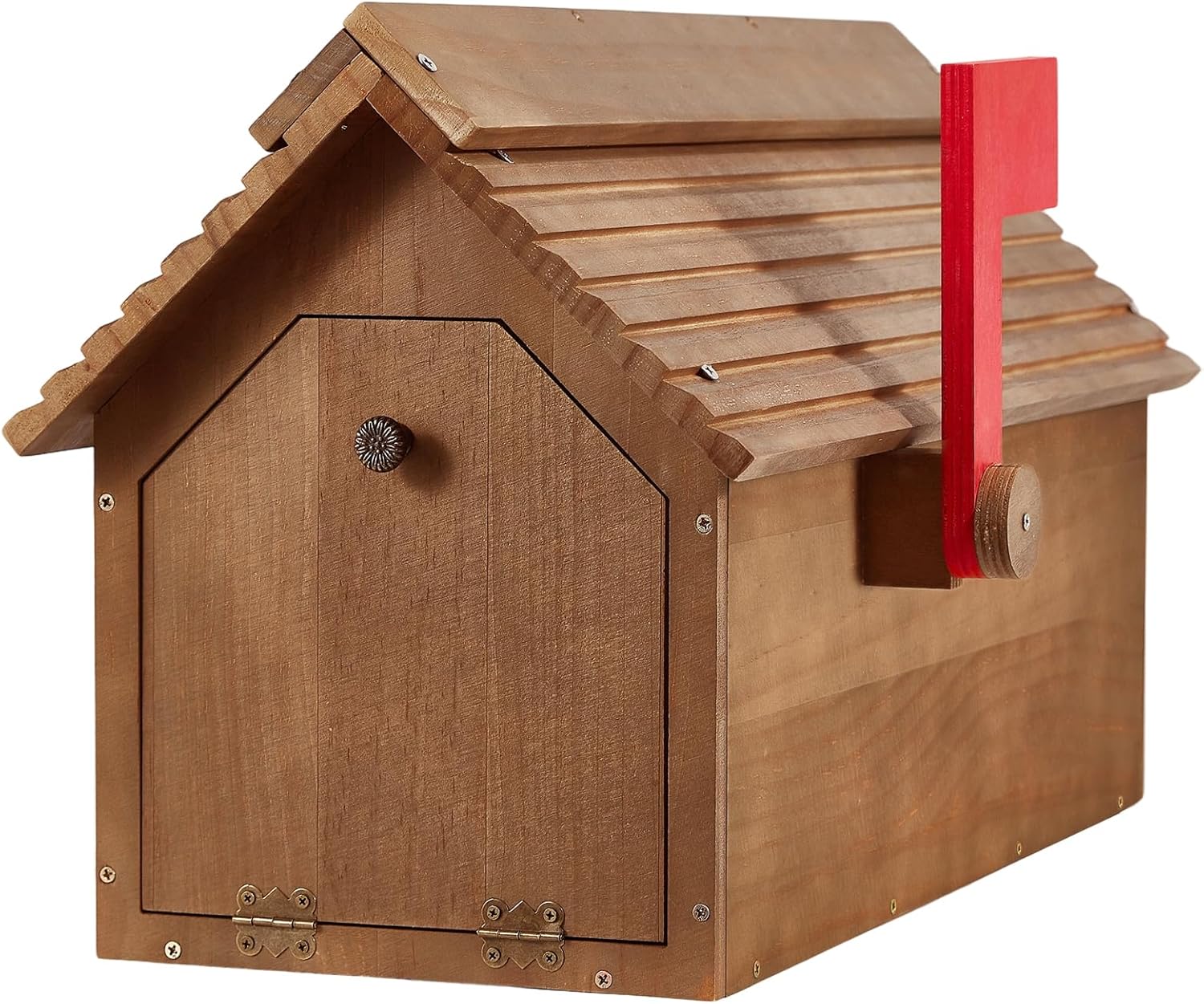 Wooden Mailbox, Cedar Mailboxes for Outside, Rustic Mail Box for Daily Letters, Magazines and Package