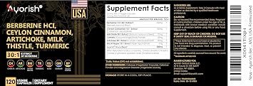 Berberine with Ceylon Cinnamon, Milk Thistle & Turmeric 120 Capsules
