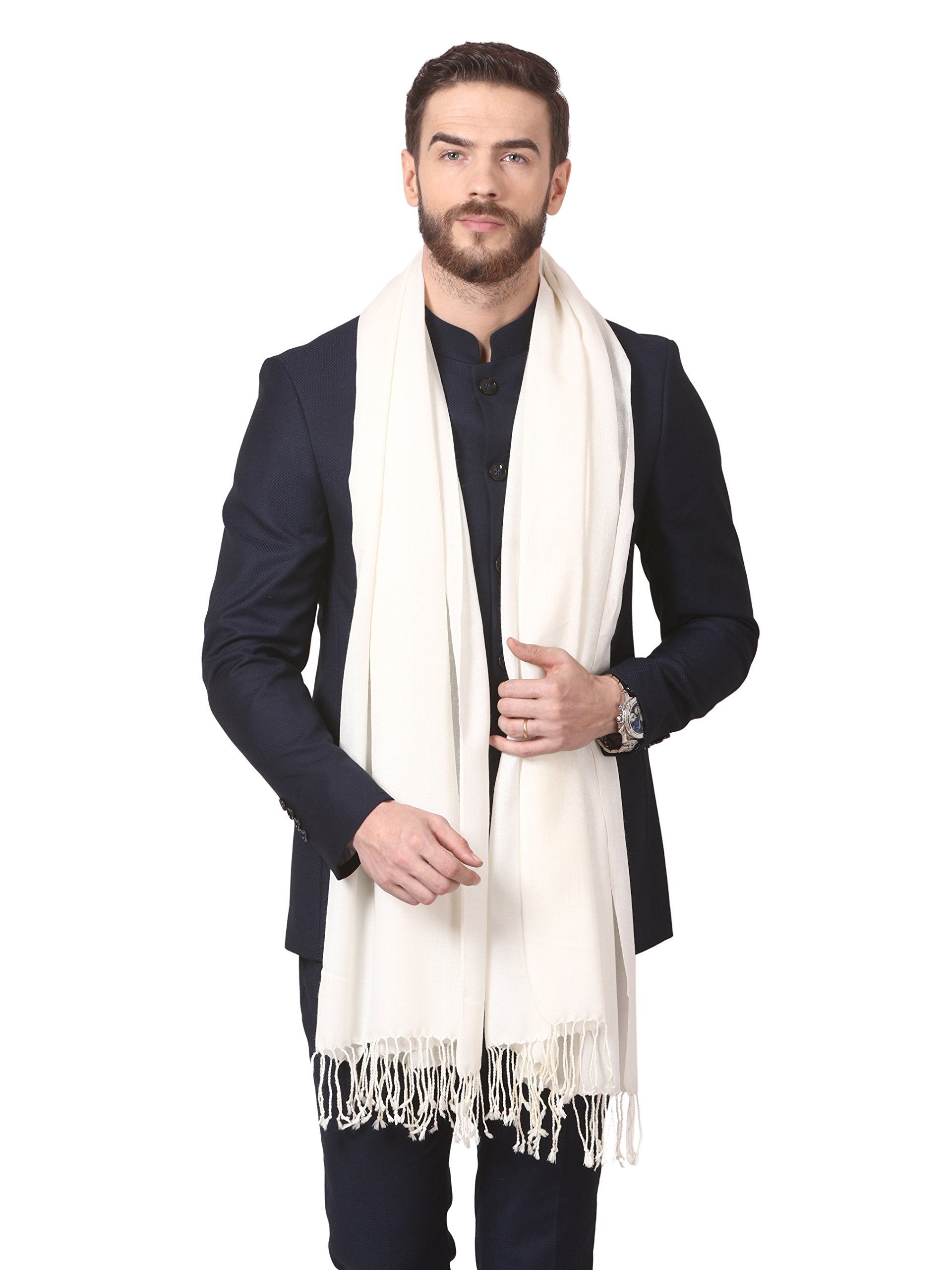 pashtush Jaquard Weave Stole for Men, Wool Stole, Light Weight, Woven Design, Mens Scarf-picture-10