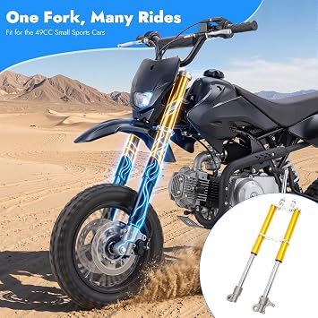 550mm Front Fork Shocker, 49CC 2 Stroke Small Mini Front Fork Shocker Triple Dirt Pit Bike Pro Trail Gold