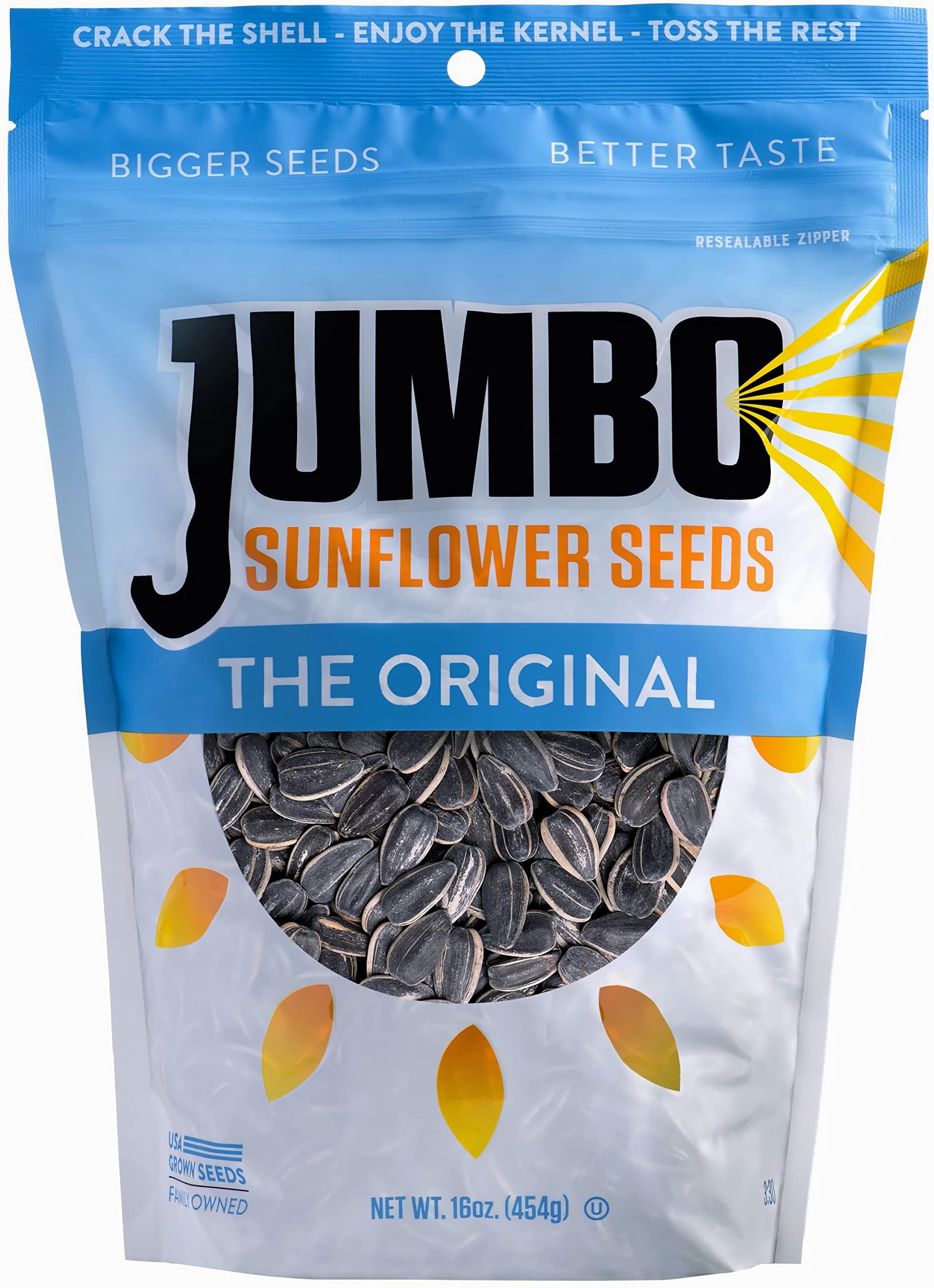JUMBO SUNFLOWER SEEDS, Original, 16Ounce (Pack of 6