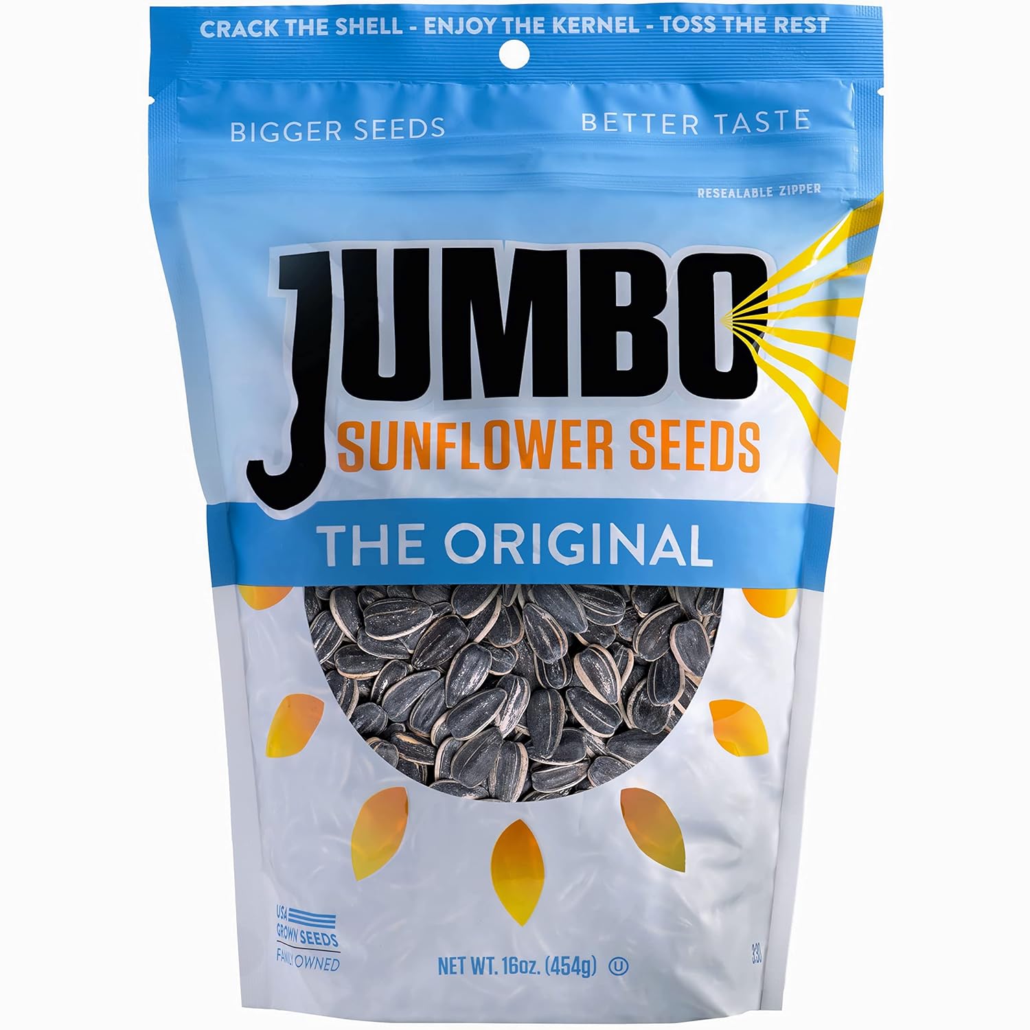 JUMBO SUNFLOWER SEEDS, Original, 16Ounce (Pack of 6
