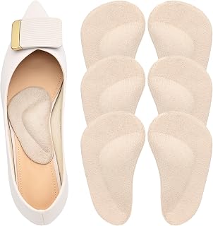 Gel Arch Support, 3 Pairs Shoe Insoles for Flat Feet, Reusable Arch Inserts for Plantar Fasciitis, Adhesive Arch Pad for Relieve Pressure and Foot Pain(Beige)
