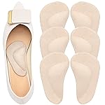 Gel Arch Support, 3 Pairs Shoe Insoles for Flat Feet, Reusable Arch Inserts for Plantar Fasciitis, Adhesive Arch Pad for Relieve Pressure and Foot Pain(Beige)