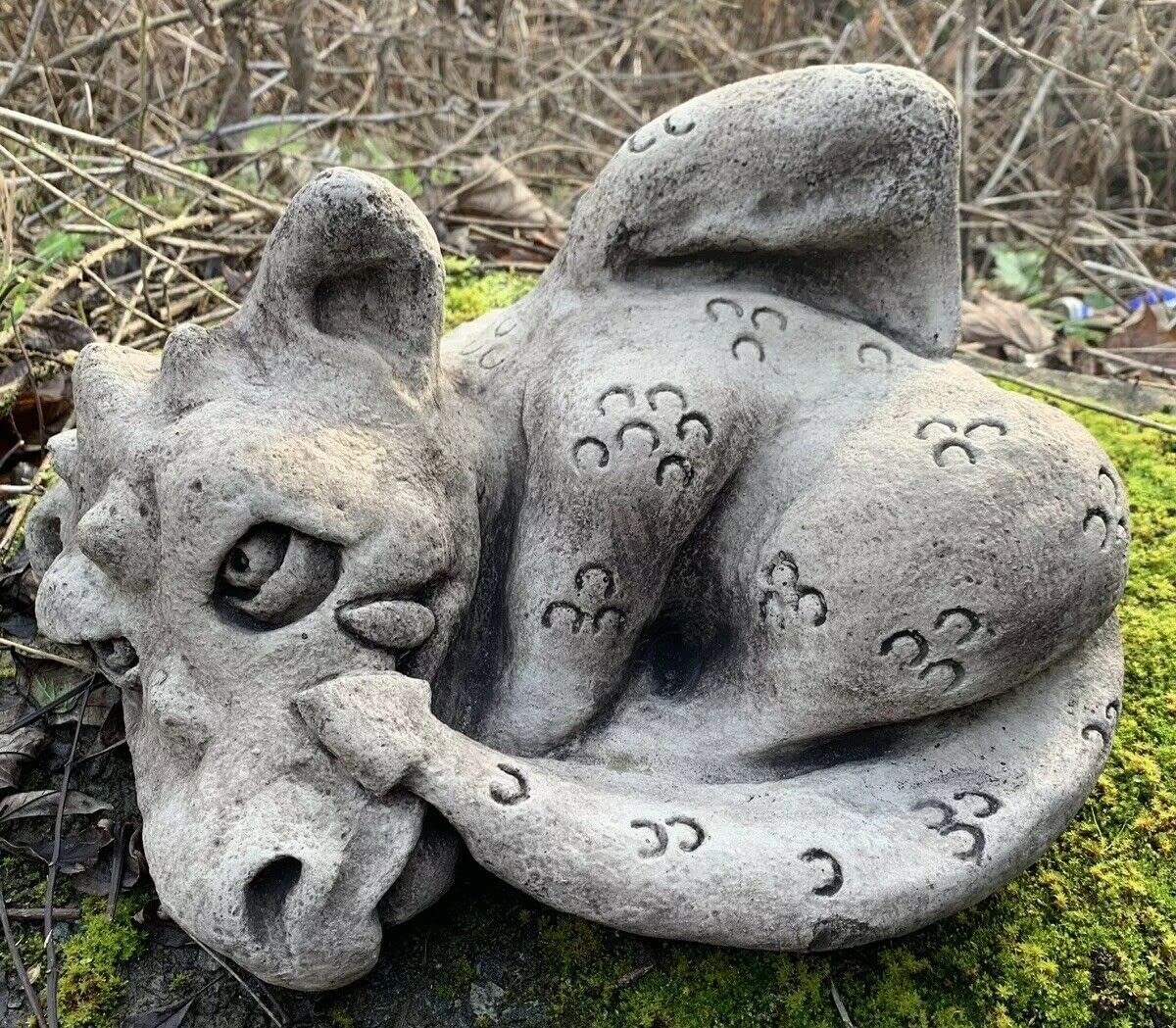 J And L Stone Ornaments Stone Garden Large Lying Dragon Cute Statue Detailed Ornament Gift