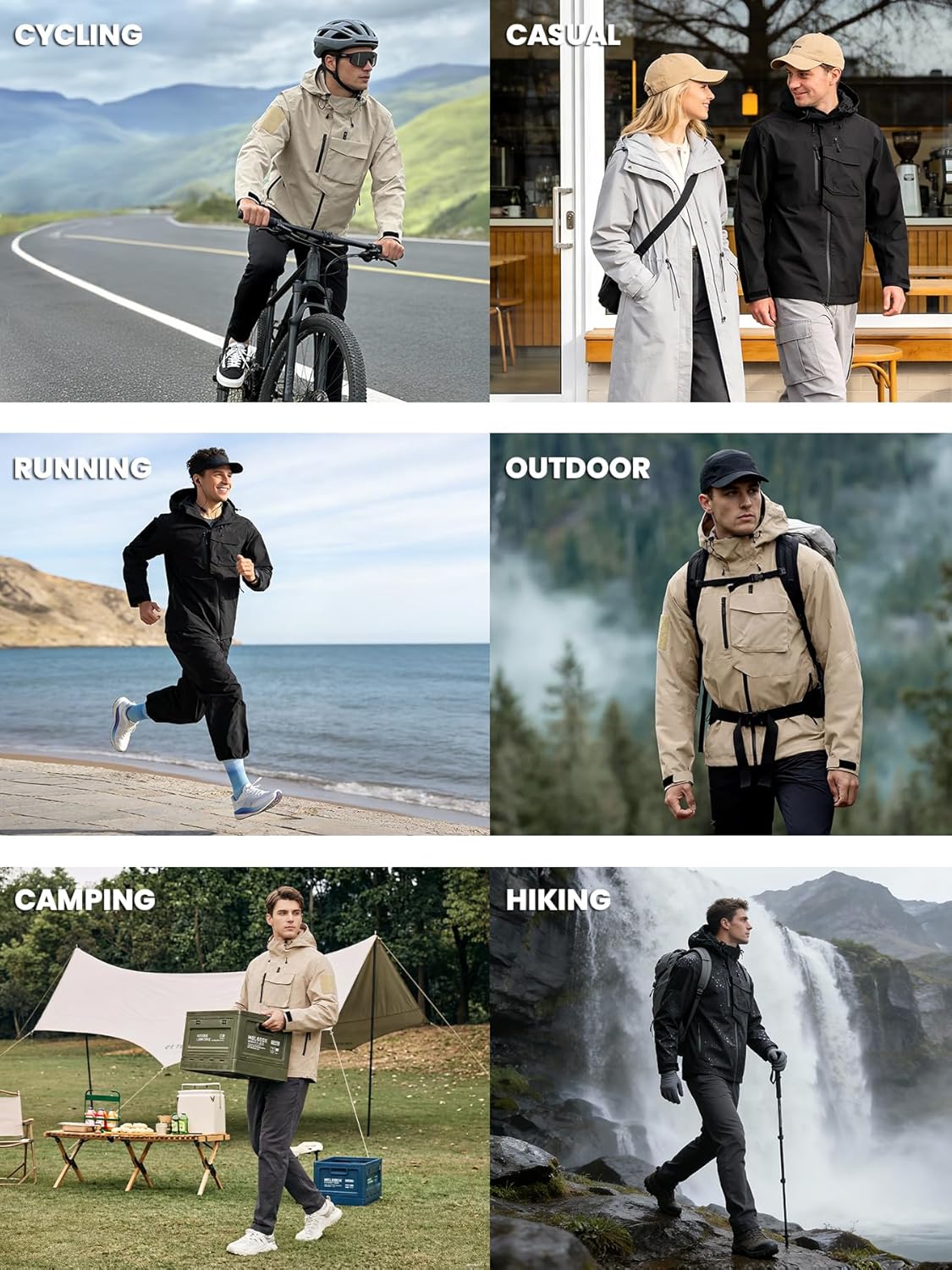 Men's Waterproof Tactical Jacket Lightweight Hooded Rain Jackets Raincoat Stain Resistant Breathable Outdoor Shell - Image 6