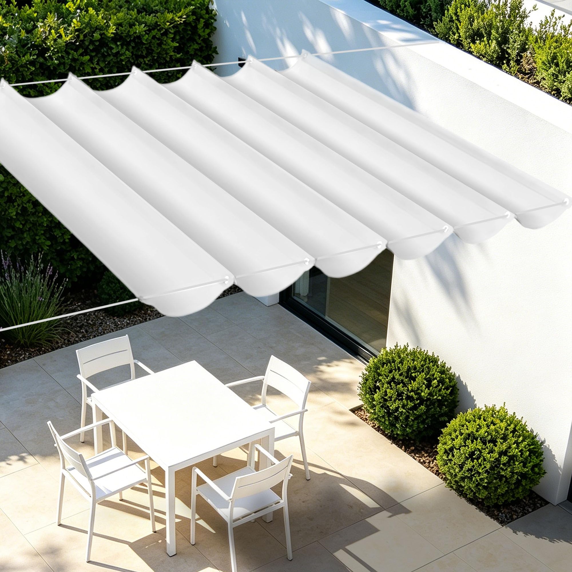 Protection solaire rétractable étanche 100x300 cm avec oeillets de fixation