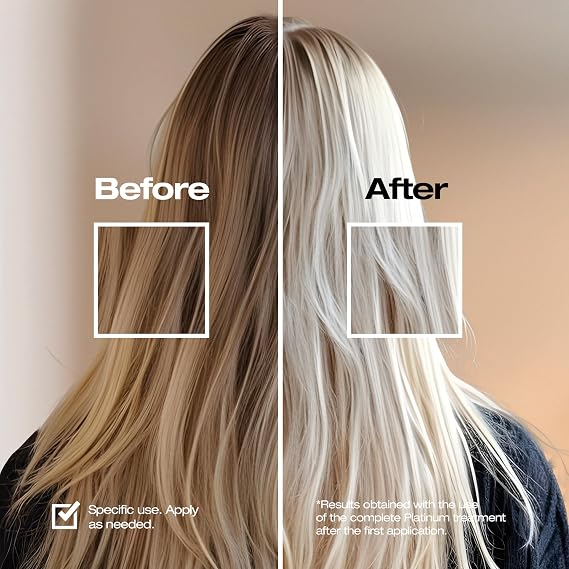Abril Et Nature Bain Shampoo Platinum - 1000 ml - Purple Toning Shampoo - to Tone Down Grey or Bleached Hair - Eliminates Brassy Yellow Tones-Keratin Hair Treatment