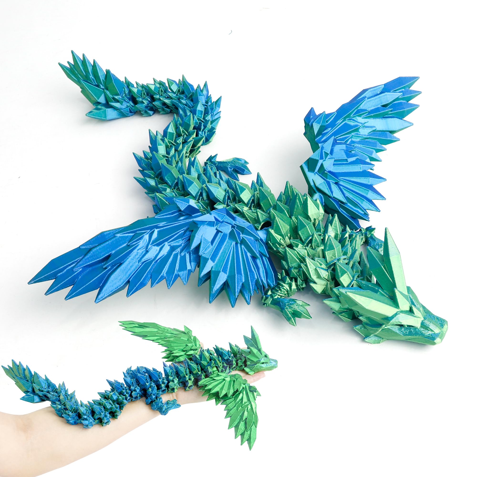 3D Printed Dragon - 18 inch Flying Flexible Dragon with Wings