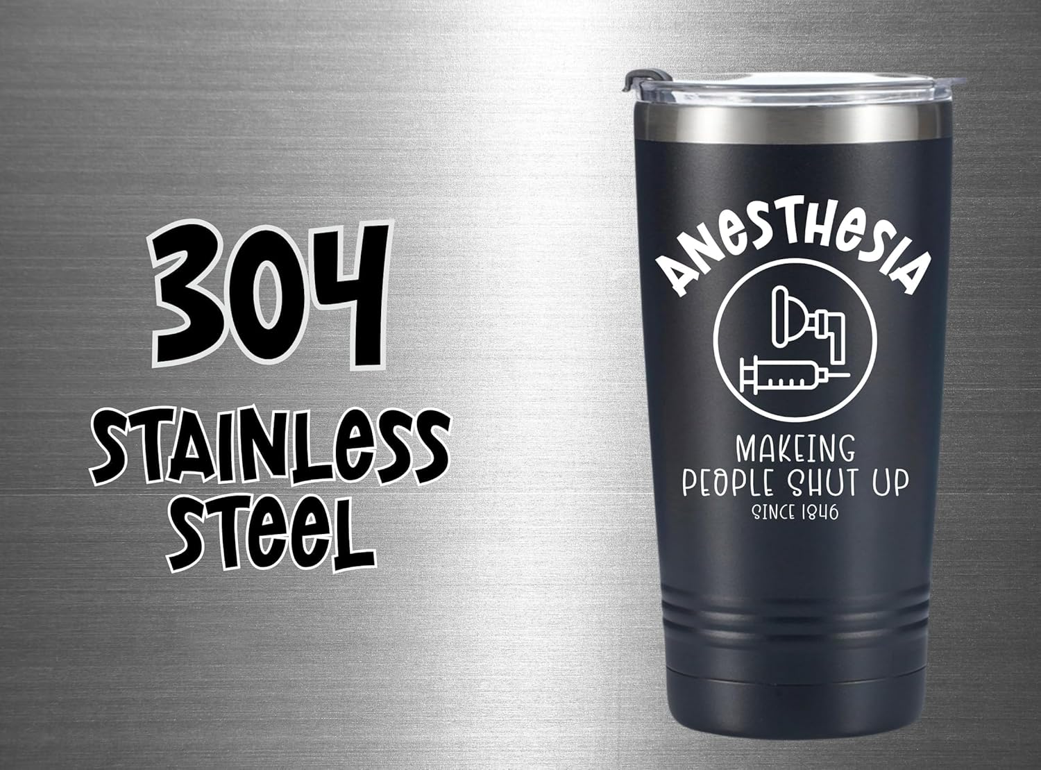 Onebttl Anesthesia CRNA Gifts for Men and Women, Ideal Gifts for Anesthesiologists on Christmas, Birthday, 20oz Stainless Steel Tumbler with Lid Straw - Image 6
