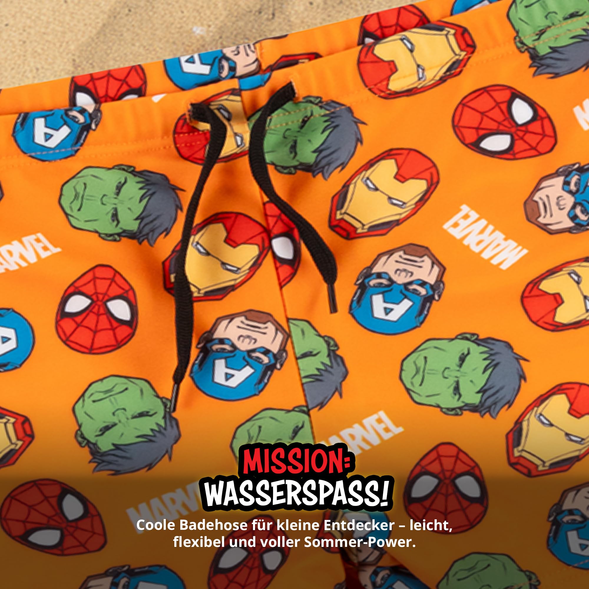 United Labels Marvel The Avengers Badehose für Jungen, Orange, Badeshorts Kinder, Schwimmhose