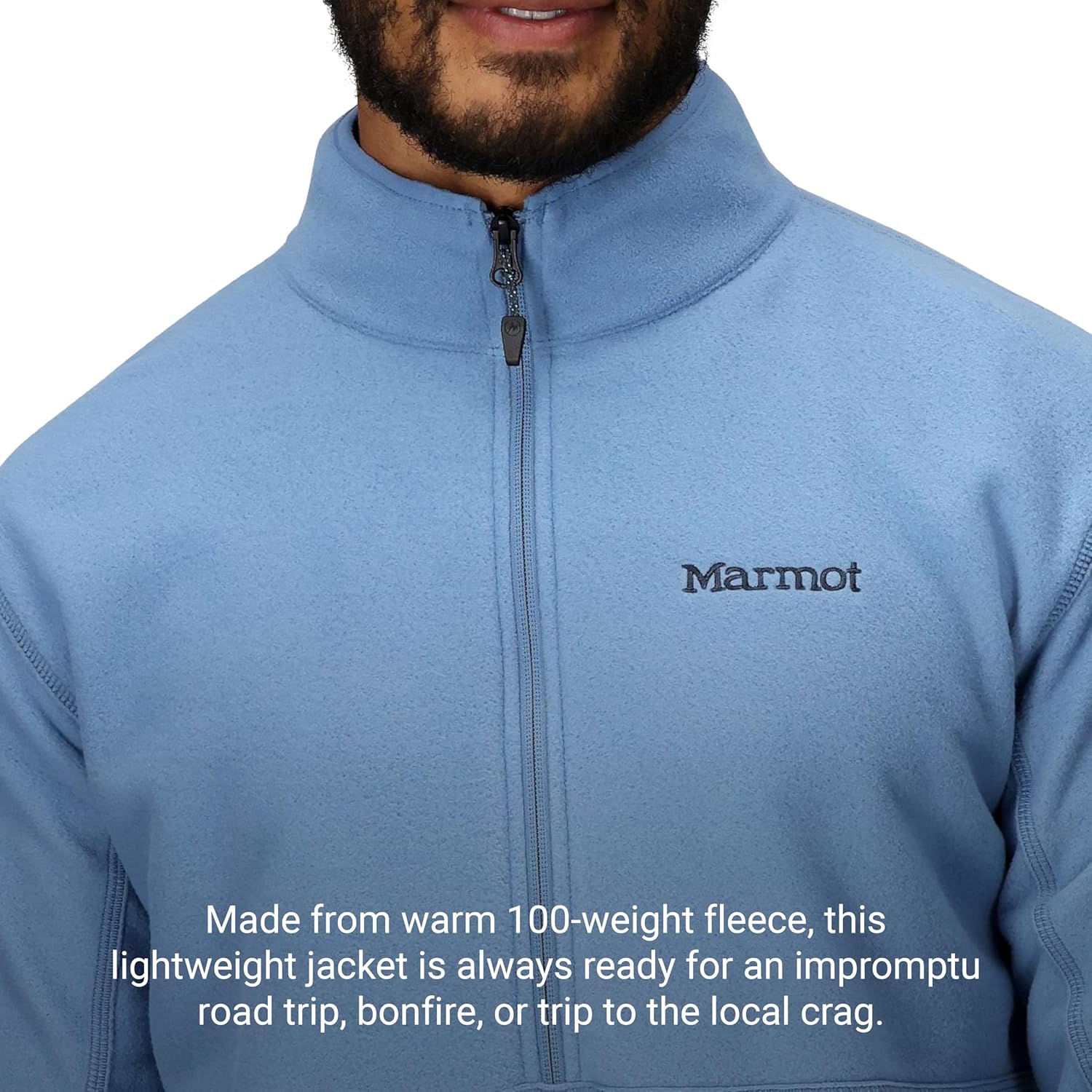 MARMOT Men's Rocklin 1/2 Zip, Lightweight Fleece Pullover Jacket, Rain Cloud, X-Large - Image 3