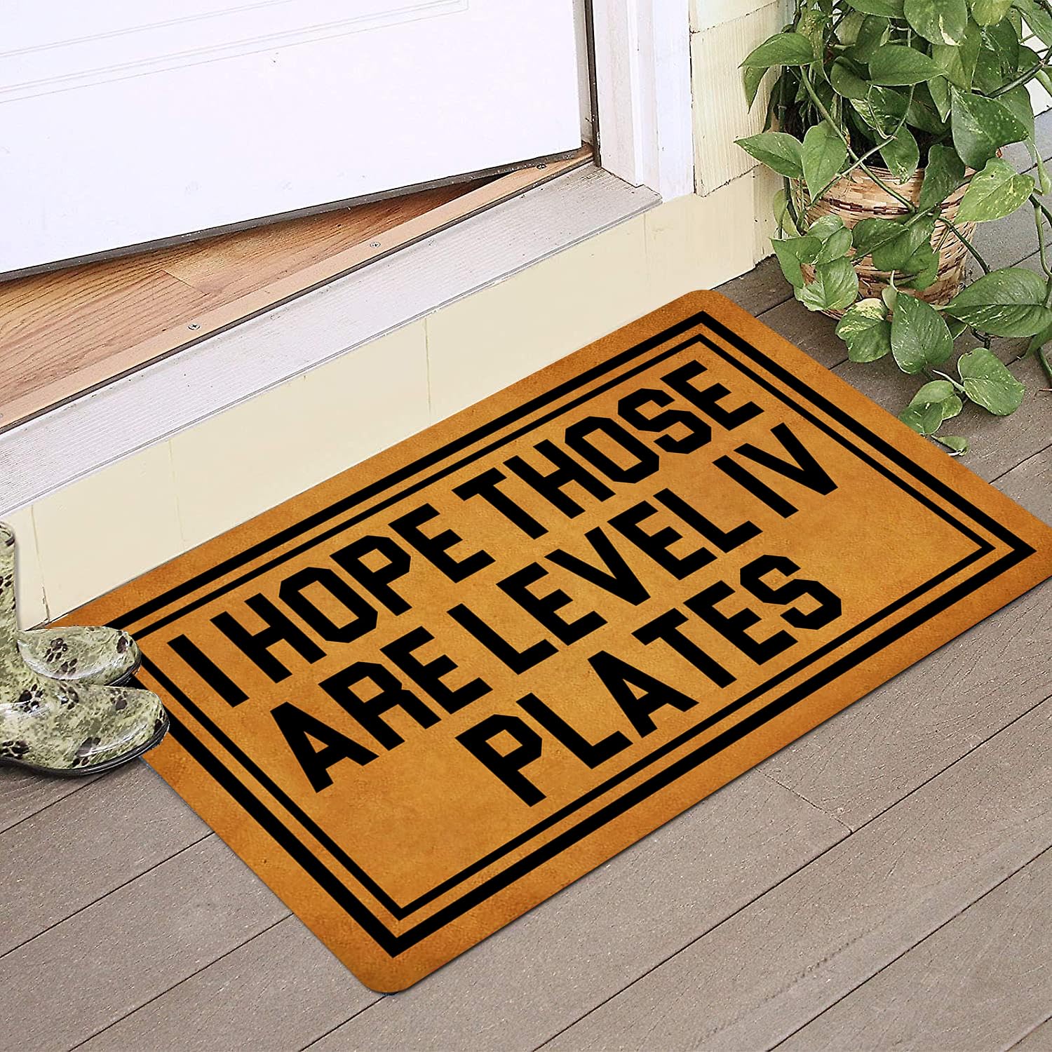 Amazon.com: IFHUH are Those Level 4 Plates Doormat I Hope Those are Level  Iv Plates Doormat Funny Welcome Doormat Home and Office Decorative  Indoor/Outdoor/Kitchen Mat Non-Slip Rubber 23.6"(L) by 15.7"(W) : Everything