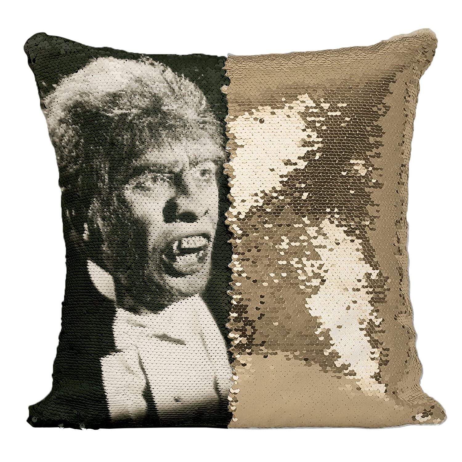 Coussin Paillettes Doré Jekyll Hyde Housse Sequin Film Culte