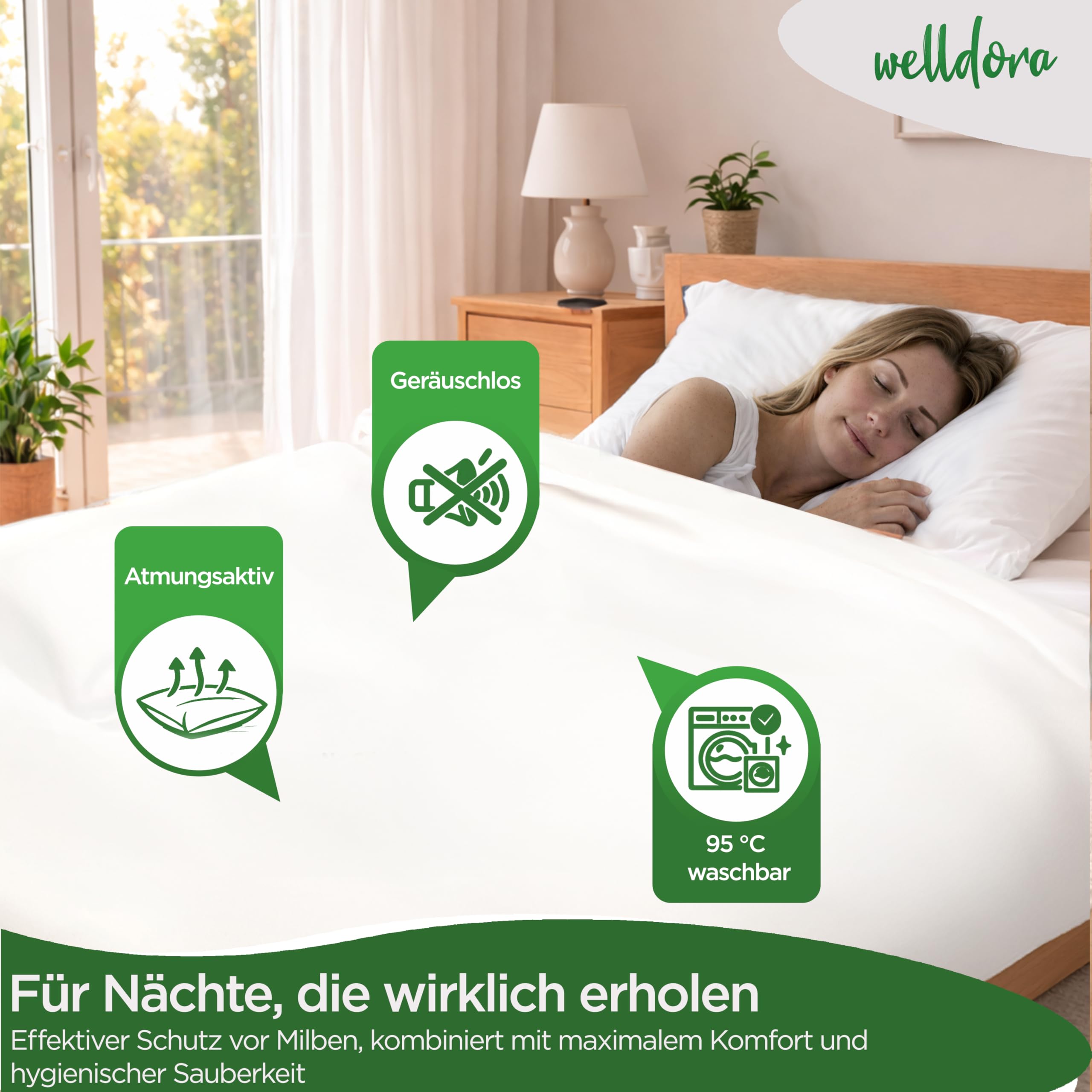Welldora ǀ Milbenbezug Bettdecke 135x200 ǀ Allergiker Deckenbezug fachärztlich getestet ǀ Premium Encasing gegen Milben & Bettwanzen ǀ Allergiker Bettwäsche Decke 135x200