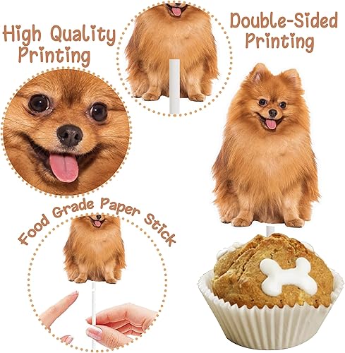 Miniatura 3 de 36 piezas de decoración de fiesta de perro para cupcakes, decoración de fiesta de cachorro, para mascotas, perros, suministros de baby shower,