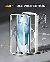 Vista 625 de Miracase Funda magnética para iPhone 14 de 6.1 pulgadas, protector de pantalla de vidrio templado integrado + protector de lente, compatible