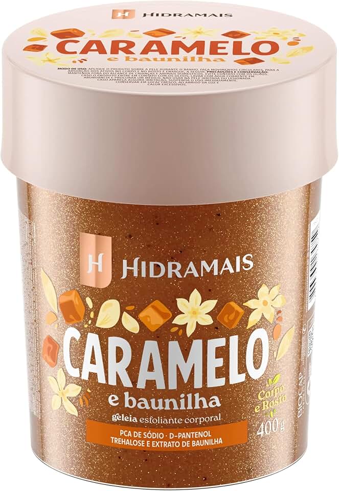 Esfoliante Corporal Hidramais Geleia Caramelo e Baunilha - 400g - Textura Suave, Pele Macia e Perfumada - Hidratação Profunda