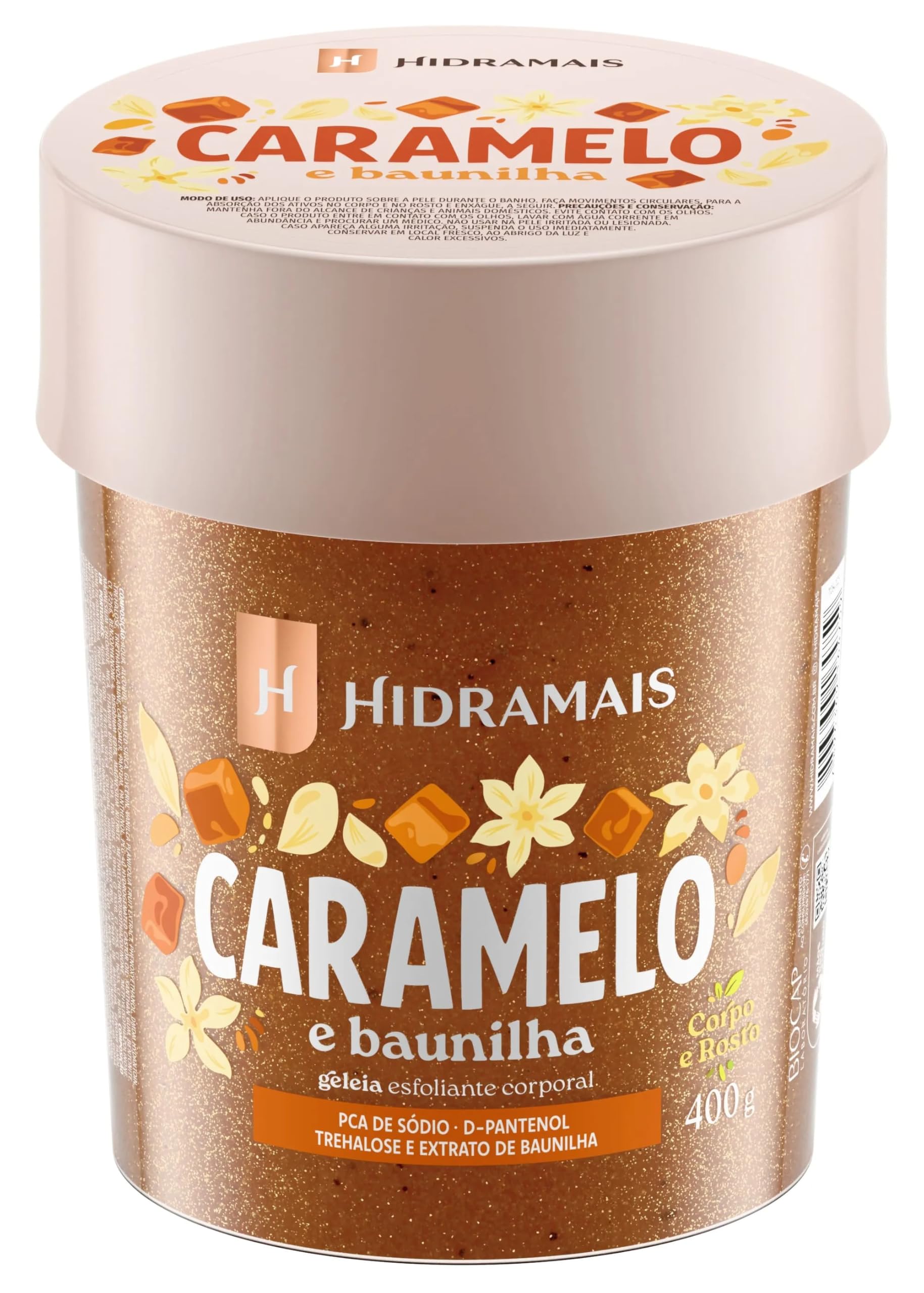 Esfoliante Corporal Hidramais Geleia Caramelo e Baunilha - 400g - Textura Suave, Pele