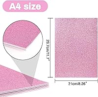 Vista 2 de Sukh Papel de Cartulina con Purpurina Rosa - Papel de Cartulina para Manualidades A4 Grueso Colorido para Navidad, San Valentín, Caja de Regalo