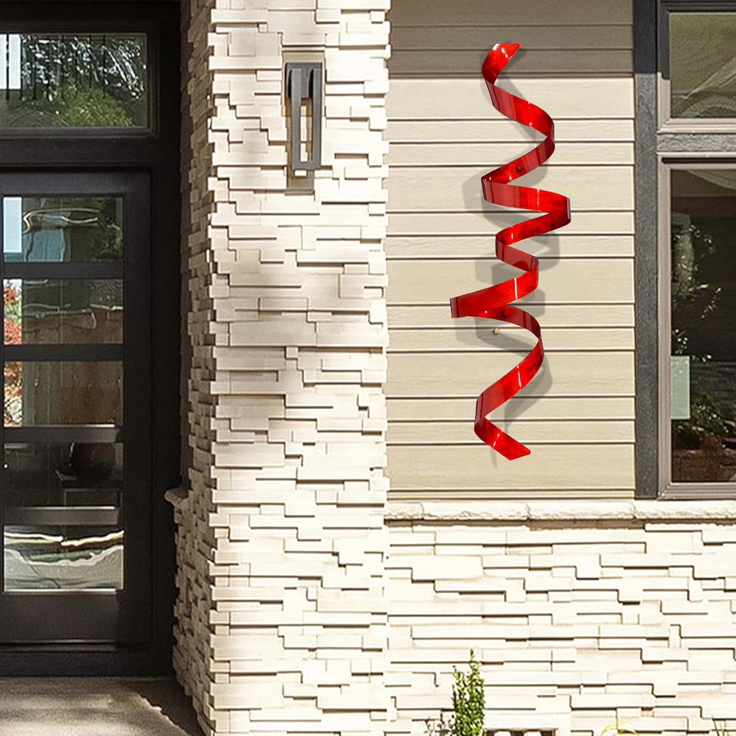 Statements2000 Contemporary Red Metal Wall Sculpture - Modern Handcrafted Abstract Wall Twist Metal Art - Red Home Accent Wall Decor - Cardinal Twist by Jon Allen : Home & Kitchen