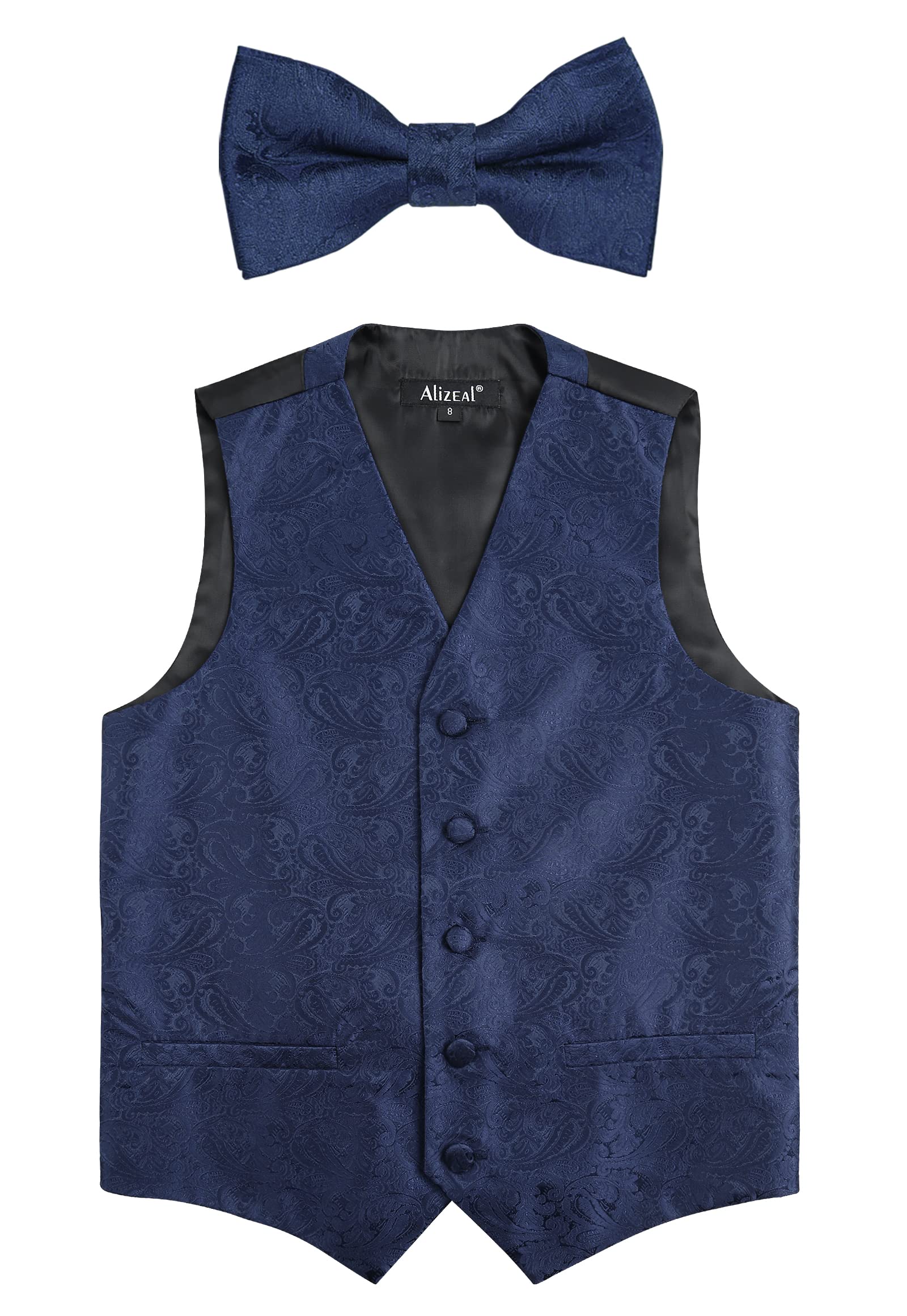 Alizeal Set classico da ragazzo con papillon e gilet cachemire