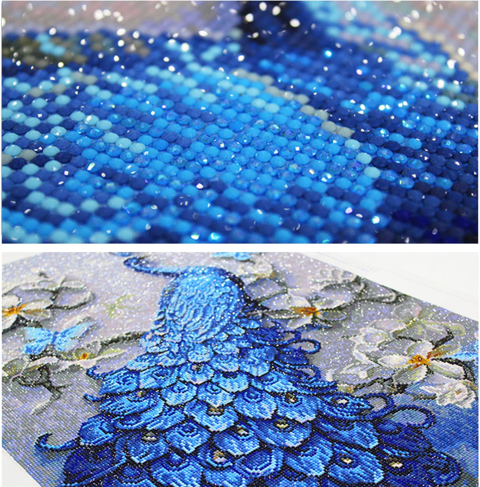 Trayosin Diamond Painting Erwachsene 5D Diamant Painting Bilder Erwachsene Pfau Groß XXL Set Full Drill mit Diamond Painting Zubehör DIY Diamant Malen nach Zahlen für Wand Décor Geschsenk (120x60cm)