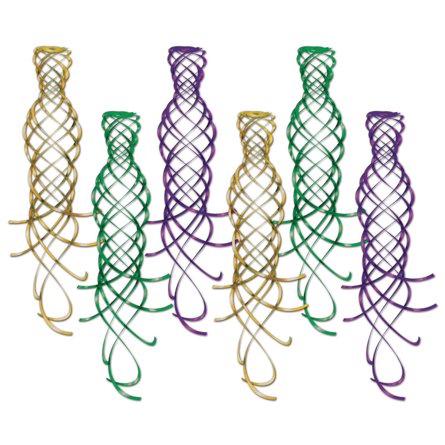 Beistle Shimmering Gold, Green and Purple Whirls