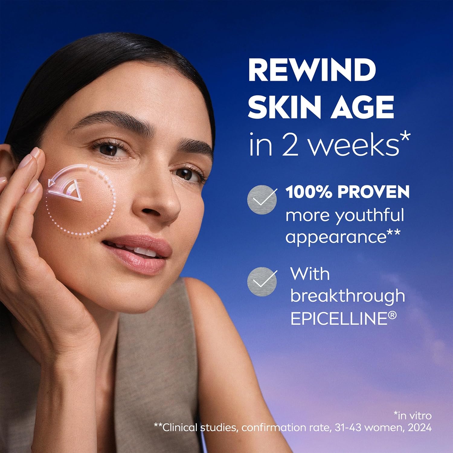 NIVEA Cellular Epigenetics Age Rewind Face Serum with Epicelline – Advanced Anti-Age Face Serum, 30 ml – Hydrating & Firming Formula for Smoother, More Youthful-Looking Skin
