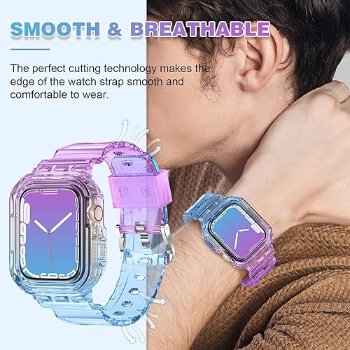 Miniatura 6 de XYF Compatible con correas cristalinas para Apple Watch de 1.929 in, 1.811 in, 1.772 in, 1.732 in, 1.654 in, 1.614 in, 1.575 in, 1.496 in, funda