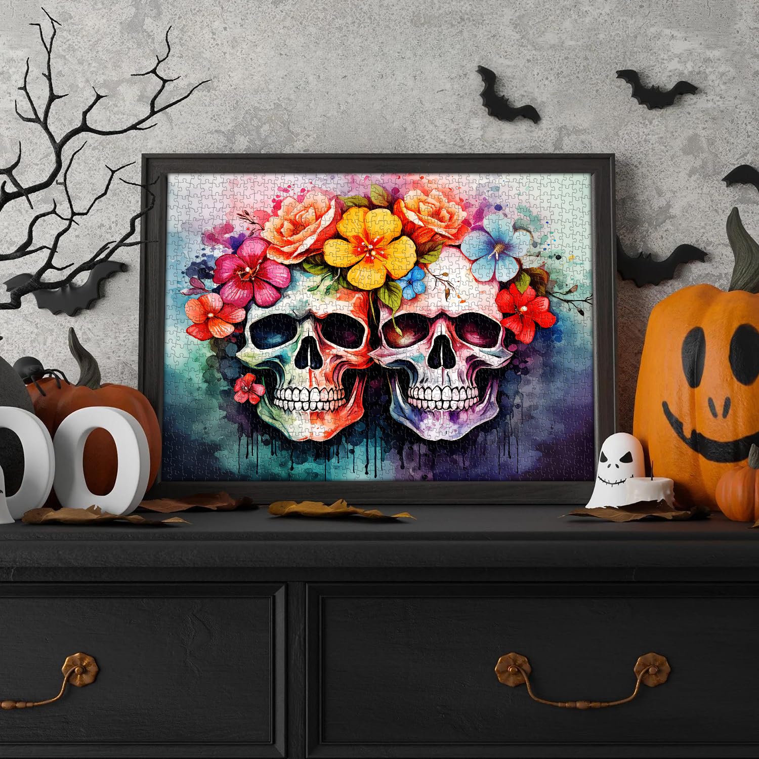 Sugar Skull Girl 1000 Piece Jigsaw Puzzle - Day Of The Dead Art, 19.7x27.6 Inches, Challenging Adult Puzzle