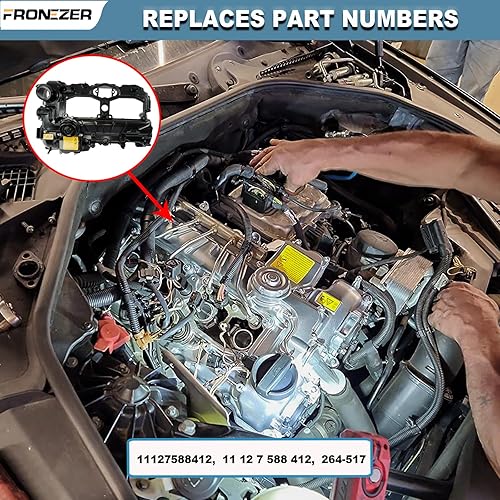 Miniatura 3 de Kit de tapa de válvula de motor N20 con junta, pernos y tapa de llenado de aceite compatible con BMW 228i 320i 328i 328i 328i GT xDrive 428i 528i X1