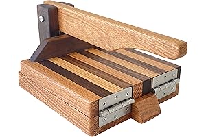 Central Coast Woodworks Hardwood Tortilla Press - Red Oak & Walnut- 8 inch