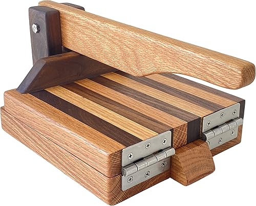 Hardwood Tortilla Press - Red Oak  Walnut- 8 inch