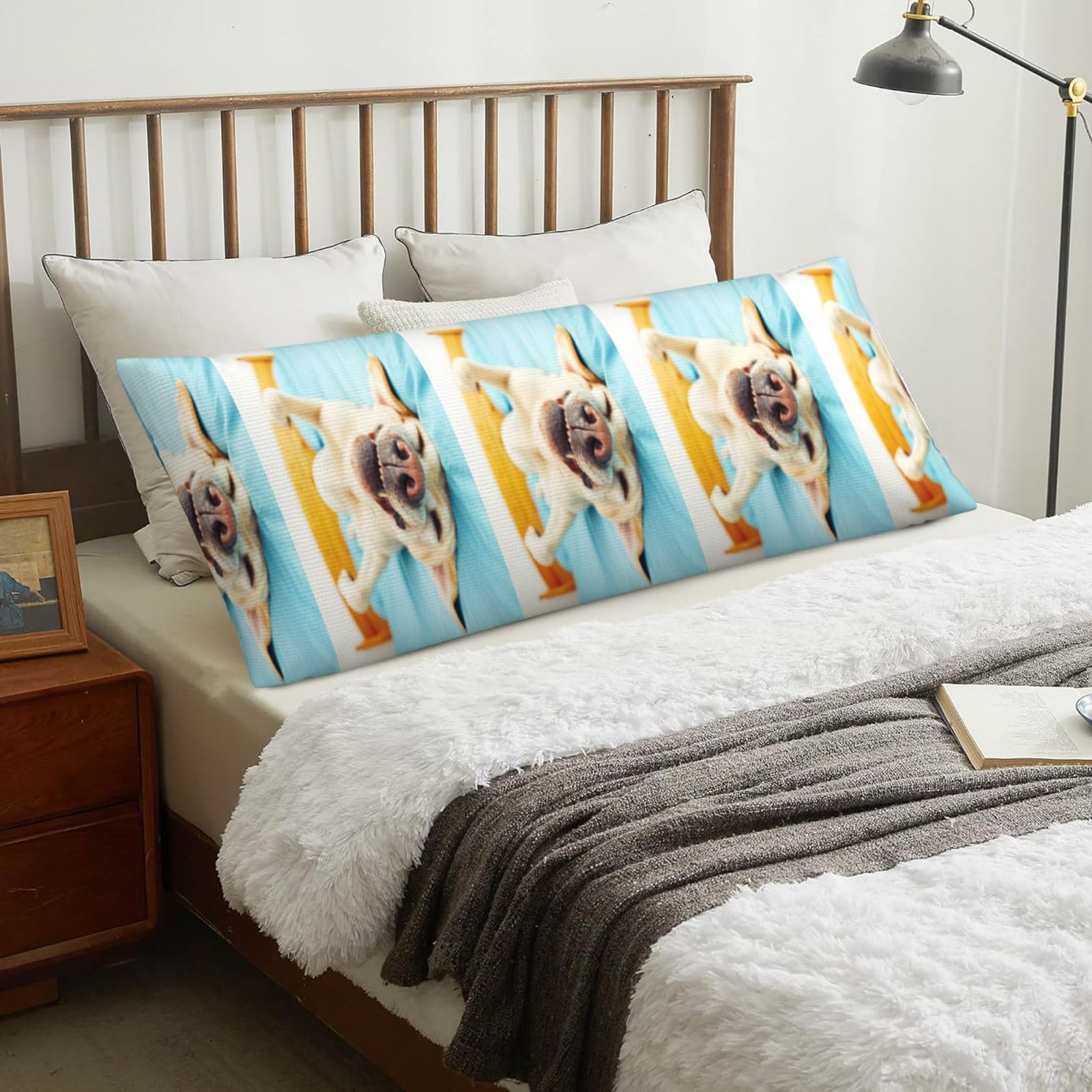 Sleeping Labrador, Body Pillow Cover with Zipper,Long Body Pillowcase 20 x 60 in