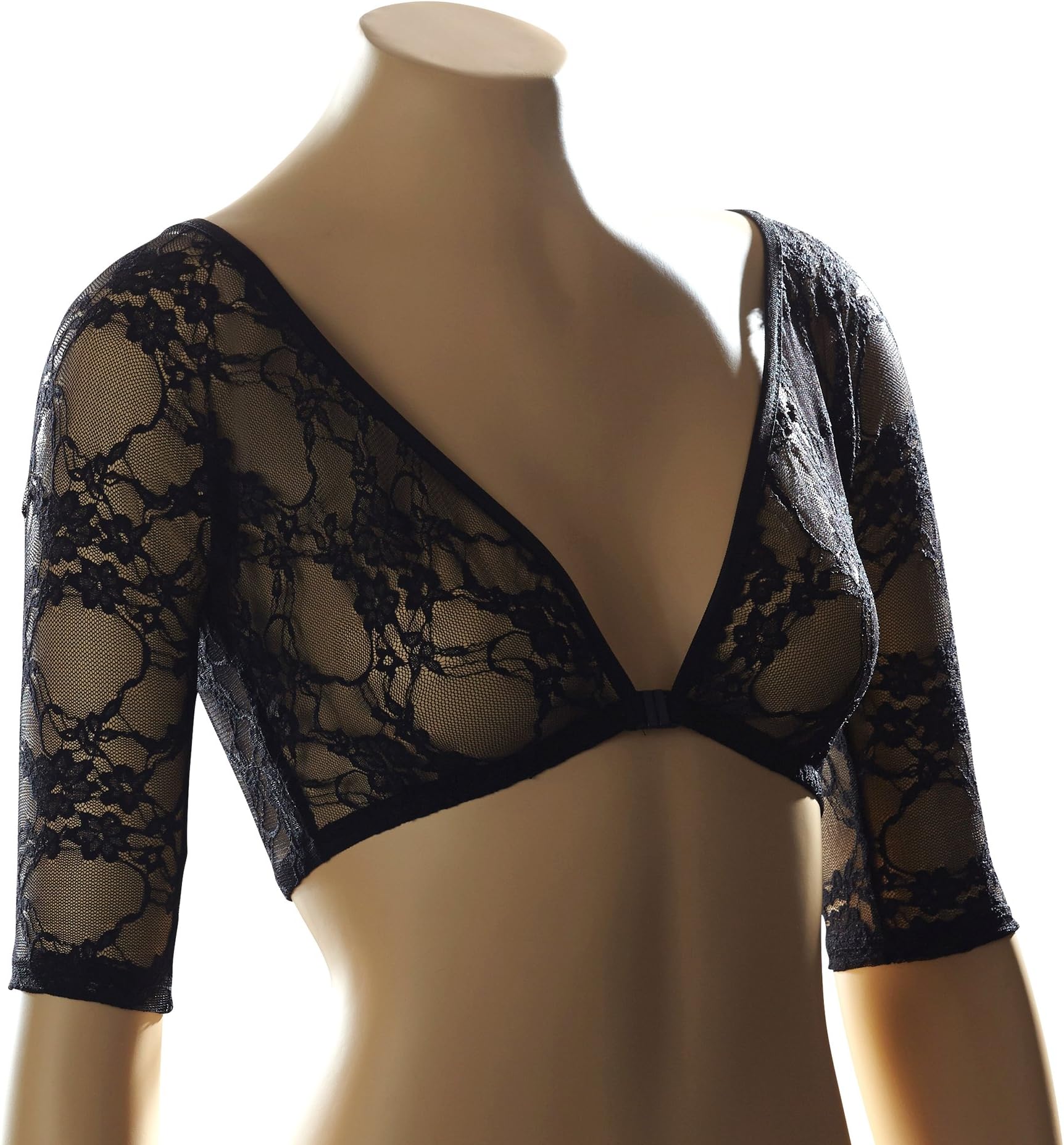 Sleevey Wonders Women's Basic 1/2 Sleeve Lace Sleeve Black