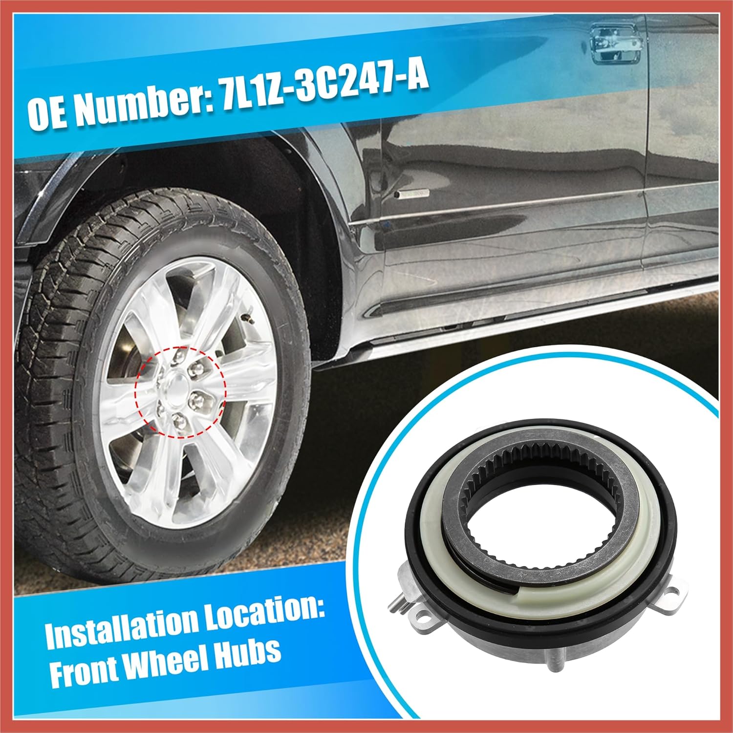 ACROPIX 2 Pcs 4x4 Auto Locking Hub 4WD Locking Hub Actuator for Ford F-150 2004-2016 for Ford Expedition 2003-2015 for Lincoln Navigator 2003-2017 7L1Z3C247A 4 Wheel Drive Car Parts