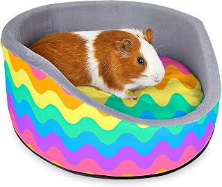 Glittme Soft Rabbit & Guinea Pig Bed - Thick Removable Mat, Machine Washable, Cozy Cuddler Cup Bed for Guinea Pig, Rabbit, Ferret