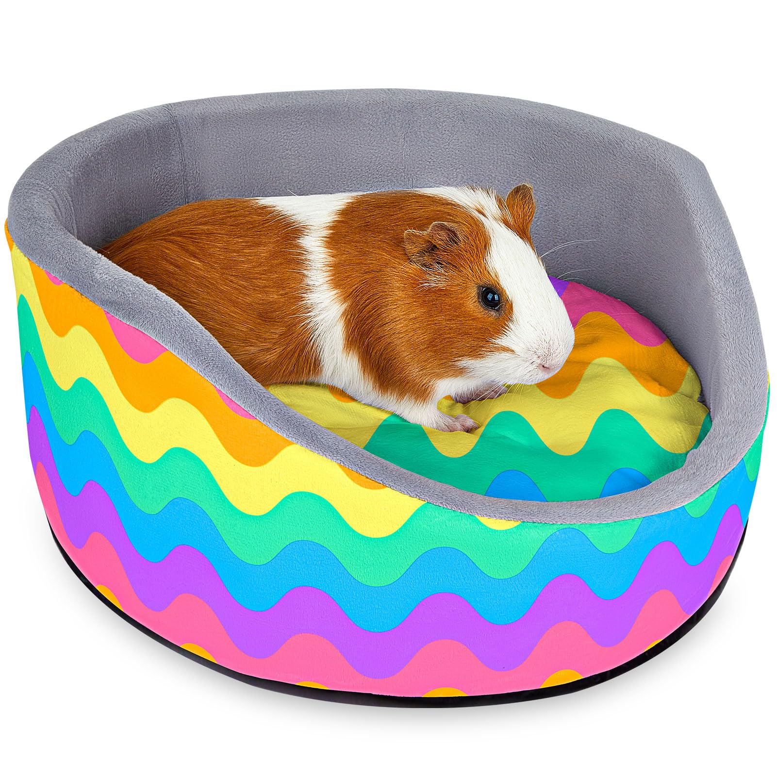 Glittme Soft Rabbit & Guinea Pig Bed - Thick Removable Mat, Machine Washable, Cozy Cuddler Cup Bed for Guinea Pig, Rabbit, Ferret
