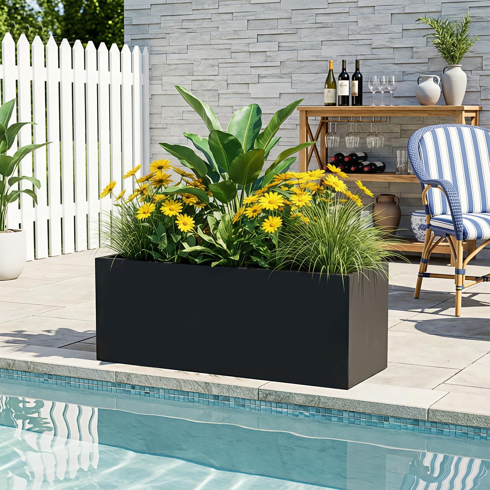 Warmiehomy 80cm Reinforced Stone Raised Garden Bed with Drainage Holes
