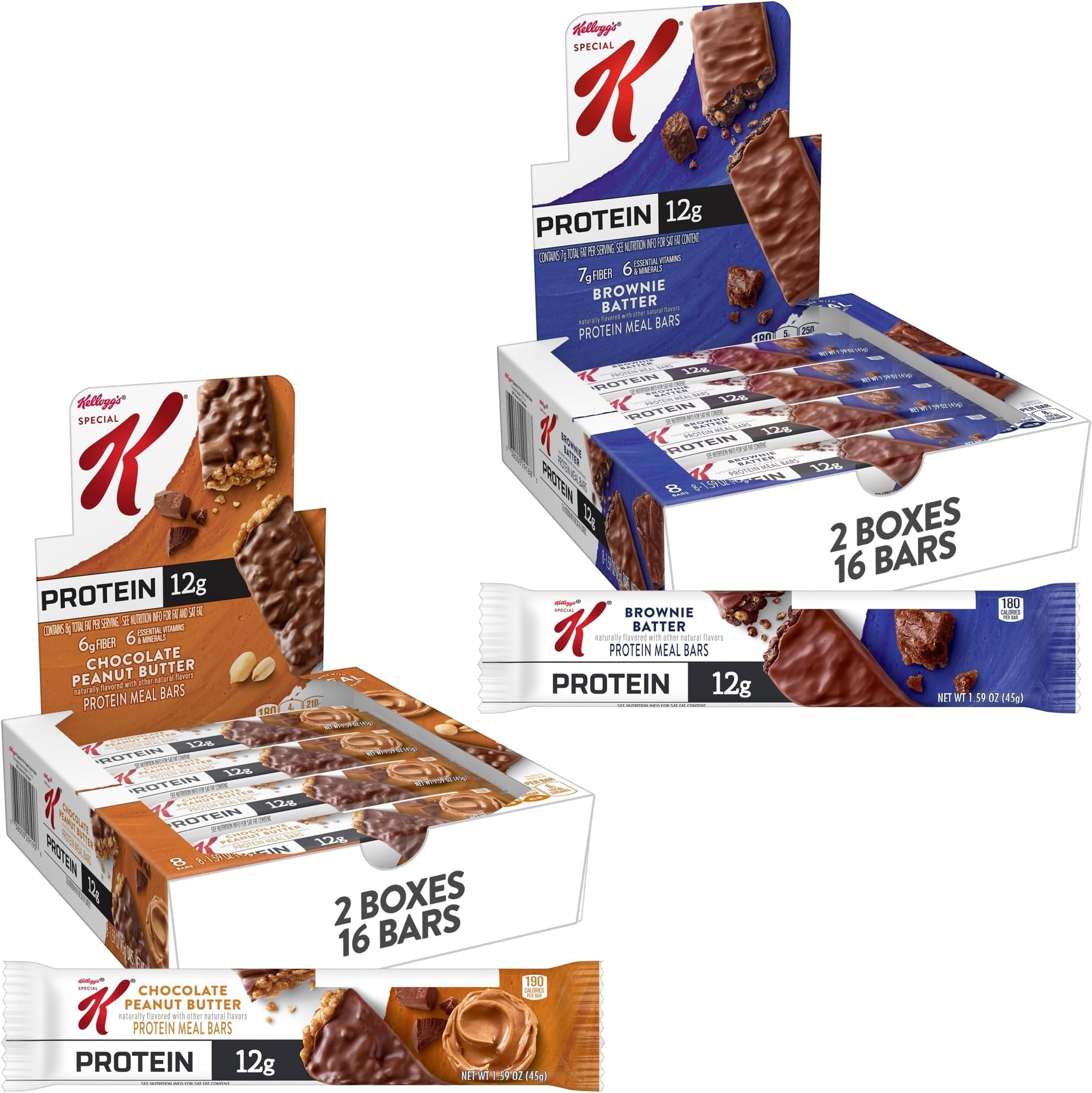 Bar Protein Meal Bars, Meal Replacement, Variety Pack, 3.18lb Case (4 Boxes, 32 Count)