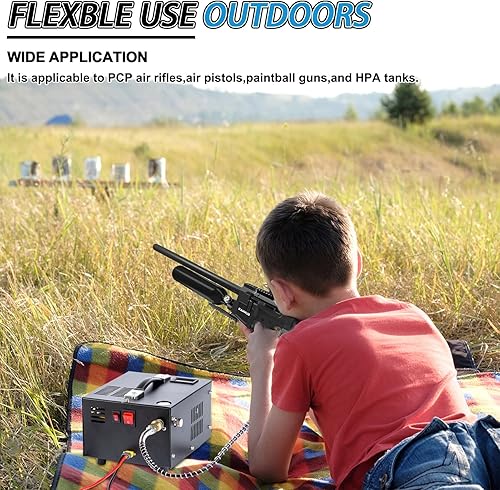 Miniatura 7 de Parada manual portátil pcp compresor de aire 4500psi 300bar 12v DC o 110v AC con fuente de alimentación, aceite y agua, bomba de compresor PCP de