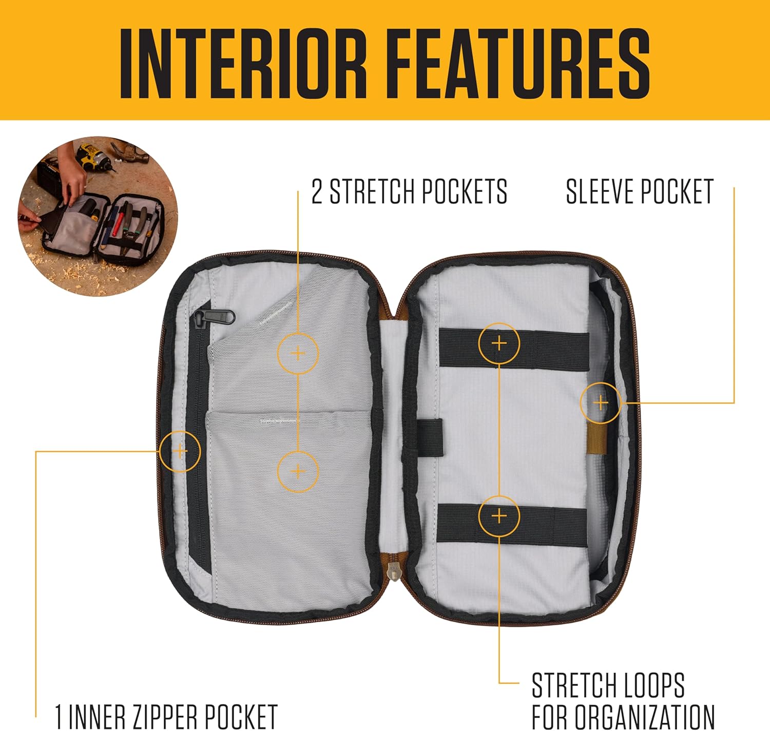 Carhartt 600-Denier Tool Organizer, Durable Water-Resistant, Soft Organizer (Black)