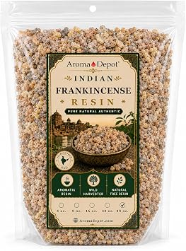 Indian Frankincense Resin Natural Gum Olibanum Aromatic Incense Tree Sap Boswellia Papyrifera Bulk (3Lb)
