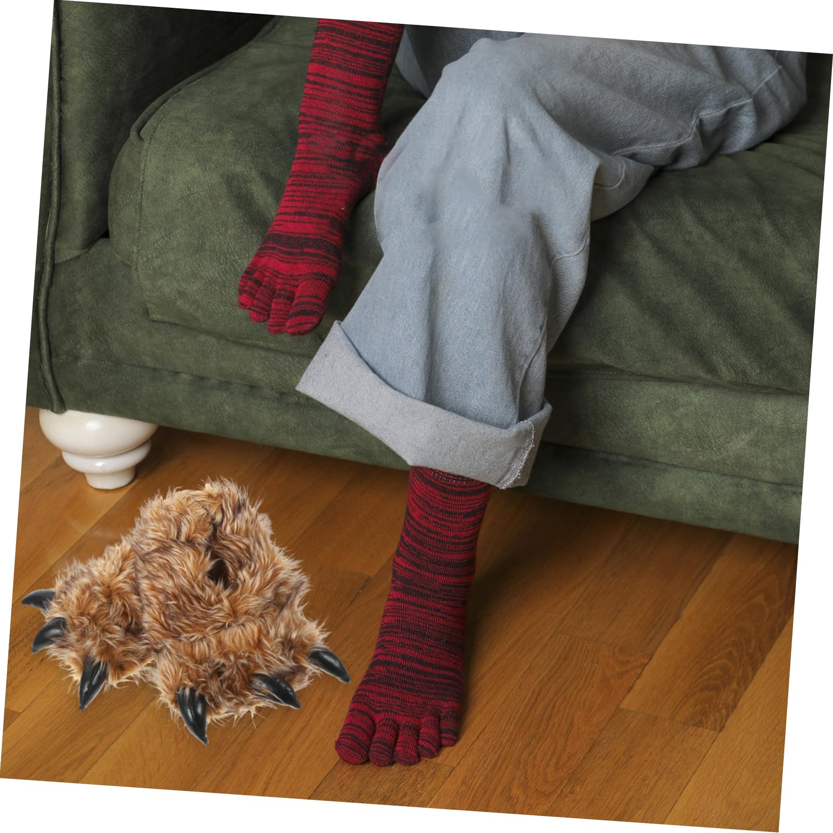 Pantuflas de Felpa de Oso para Interior, Talla 28cm, Marrón